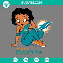 Football, Sports, SVG Files, Betty Boop Miami Dolphins Football SVG Files PNG 16