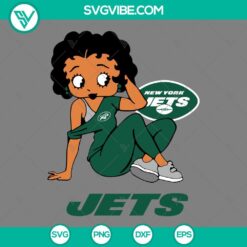 Football, Sports, SVG Files, Betty Boop New York Jets Football SVG Files PNG 13