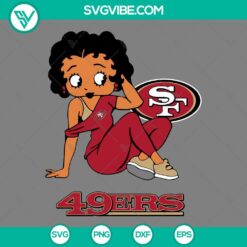 Football, Sports, SVG Files, Betty Boop San Francisco 49ers Football SVG Files 11