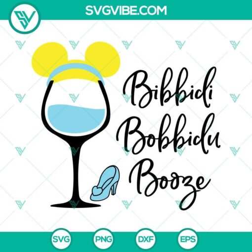 bibbidi bobbidi boo svg cinderella disney princess wine glass svg 4 mockup