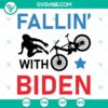 Joe Biden falling off his bike SVG image, humorously designed falling with text, Biden Falling SVG Images, ideal for digital use.