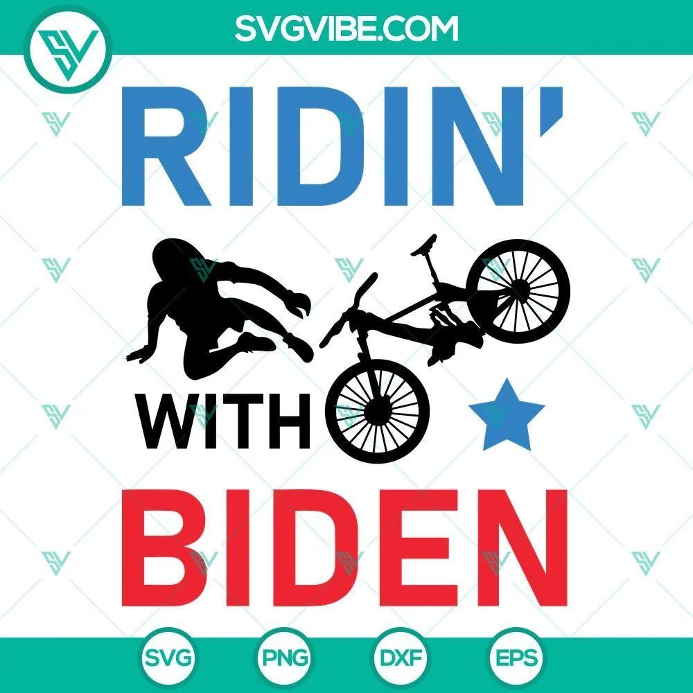 American, SVG Files, Biden Riding Bike SVG Download, Ridin With Biden SVG Image 1