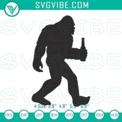 Embroidery Designs, Bigfoot Beer Embroidery Designs, Sasquatch Drinking 1