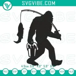 Embroidery Designs, Bigfoot Fishing Embroidery Pattern Designs bigfoot 2