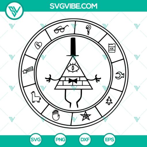 bill cipher svg gravity falls png dxf eps files for cricut 5 mockup