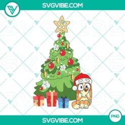 Christmas, PNG Files, Bingo Santa Hat And Christmas Tree PNG File, Bluey Bingo 2