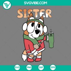 Christmas, Disney, SVG Files, Bingo Sister With Stanley Tumbler SVG Images, 2