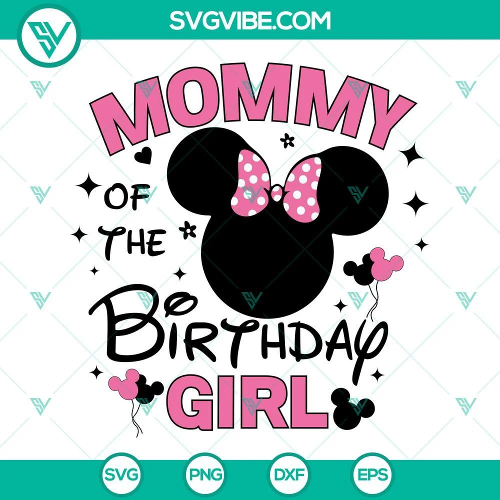 Birthday, Disney, SVG Files, Birthday Girl Disney Mouse SVG Download Bundle, 1