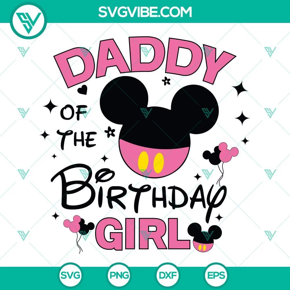 Birthday, Disney, SVG Files, Birthday Girl Disney Mouse SVG Download Bundle, 4