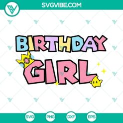 Birthday Girl Princess Peach SVG Image, Mario Princess SVG Download, Mario