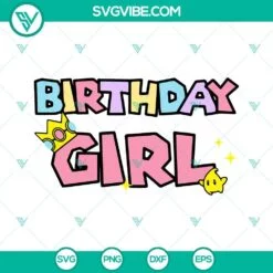 Birthday, SVG Files, Birthday Girl Princess Peach SVG Image, Mario Princess SVG 2