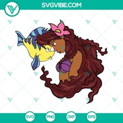 Movies, SVG Files, Black Ariel And Flounder SVG Images, Halle Bailey SVG 3