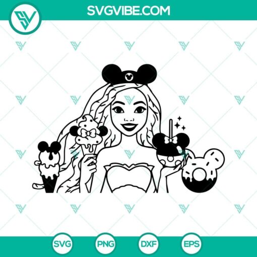 black ariel disney snacks svg african american mermaid svg disney mermaid 2023 svg png dxf eps 8 mockup