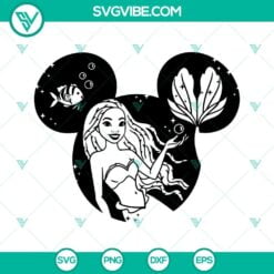 African American, Disney, Movies, SVG Files, Black Ariel Mickey Mouse Ears SVG 10