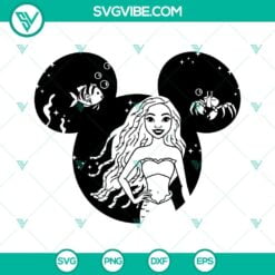 African American, Disney, Movies, SVG Files, Black Ariel Mouse Ears SVG File, 9