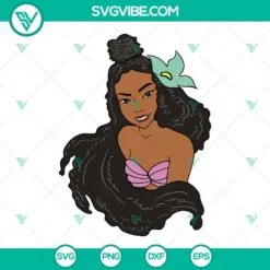 Movies, SVG Files, Black Ariel And Flounder SVG Images, Halle Bailey SVG 4