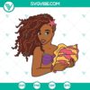Black Ariel Princess SVG File featuring Halle Bailey as Little Mermaid. High-quality PNG and DXF images for crafting.