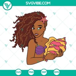 Disney, Movies, SVG Files, Black Ariel Princess SVG File, Halle Bailey Little 2