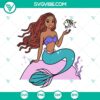 Black Ariel SVG files inspired by The Little Mermaid for Cricut, featuring various formats: PNG, DXF, EPS.