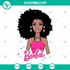 African American, SVG Files, Black Barbie Doll SVG Images, Afro Curly Hair SVG 5