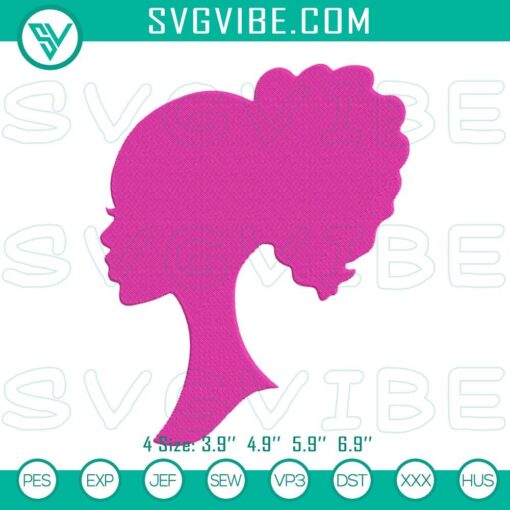 black barbie embroidery designs afro barbie embroidery files mockup