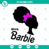 Black Barbie SVG files featuring diverse African American Barbie girl with afro hairstyle, ideal for crafts and projects.