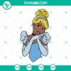Black Disney Princess SVG bundle featuring Ariel, Aurora, and Belle. Ideal for crafts, shirts, and more.
