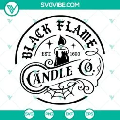 Halloween, SVG Files, Black Flame Candle SVG Download PNG DXF EPS Instant 4