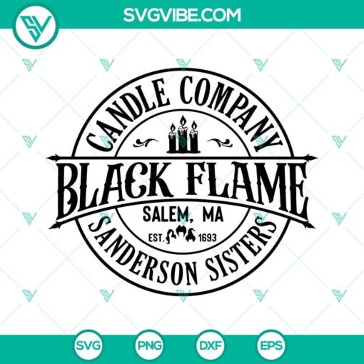 black flame candle svg sanderson sisters svg png dxf eps cut files 4 mockup