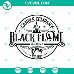 Halloween, SVG Files, Black Flame SVG File, Black Flame Candle Co SVG Image, 5