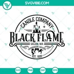 Halloween, SVG Files, Black Flame SVG File, Black Flame Candle Co SVG Image, 2