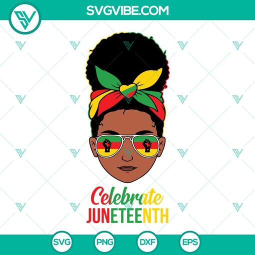 black girl celebrate juneteenth svg black women messy bun juneteenth svg celebrate juneteenth svg freedom day svg 1 mockup