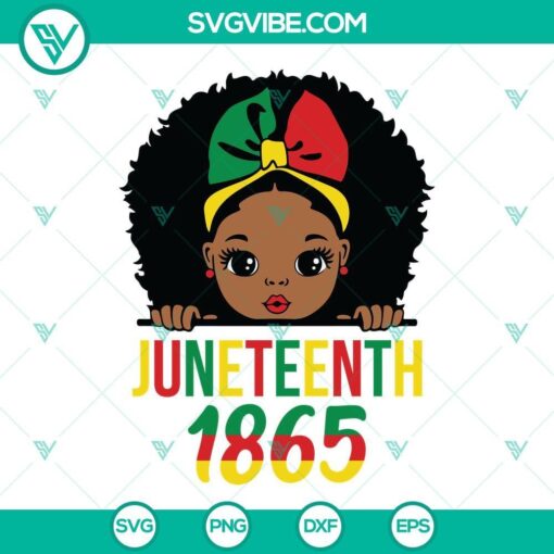 black girl juneteenth 1865 svg curly hair afro girl svg little black girl svg juneteenth svg 1 mockup