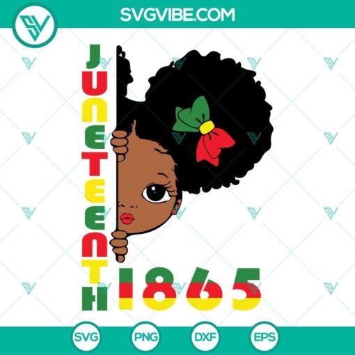 black girl juneteenth 1865 svg juneteenth svg 1865 svg cute black girl svg png dxf eps cricut 9 mockup