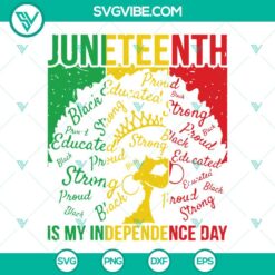 Juneteenth, SVG Files, Afro Girl Juneteenth Free Ish Since 1865 SVG File, 4