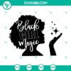 Black Girl Magic SVG files - Afro Lady Woman design with strong empowering presence. Ideal for craft projects and digital design use.