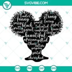 African American, SVG Files, Black Girl SVG Download, Young Beautiful Black 6