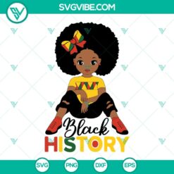 Juneteenth, SVG Files, Black History Girl SVG File, Black Girl Puff Hair SVG 4