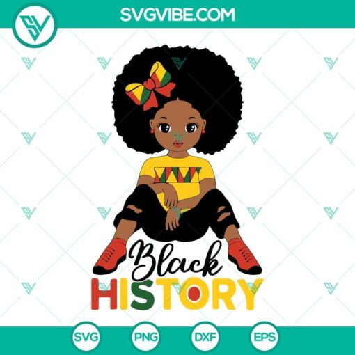 black history girl svg black girl puff hair svg afro girl svg juneteenth girl svg png dxf eps 1 mockup