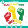 Black History Month and African American Raised Hand SVG images for Black culture celebration and diversity.
