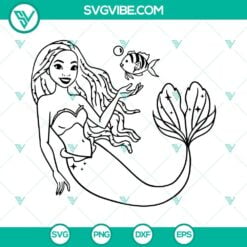 African American, Disney, Movies, SVG Files, Black Little Mermaid And Flounder 7