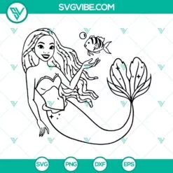 African American, Disney, Movies, SVG Files, Black Ariel Mouse Ears SVG File, 3