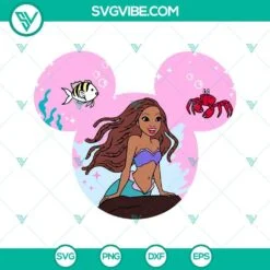 African American, Disney, Movies, SVG Files, Black Little Mermaid SVG Image, 2