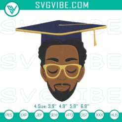 School Embroidery Designs, Embroidery Designs, Black Man Graduation Embroidery 5