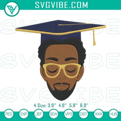 black man graduation embroidery designs graduate embroidery files mockup