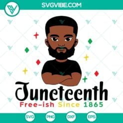 Juneteenth, SVG Files, Black Man Juneteenth Free-ish Since 1865 SVG Images PNG 5