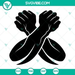 Black Panther X Salute Arms Crossed Gesture SVG file for digital designs.
