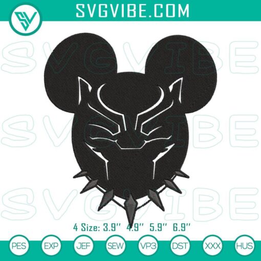 black panther mickey ears embroidery designs wakanda forever embroidery files mockup