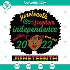 Juneteenth, SVG Files, Black Women Juneteenth SVG Image, Afro Girl Juneteenth 22