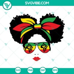 Juneteenth, SVG Files, Black Women Messy Bun Juneteenth SVG Images, Juneteenth 8